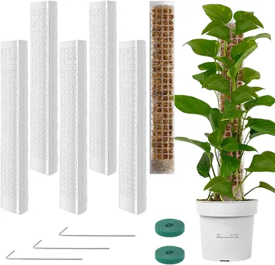 Vicloon Totem Poel Moss, 6 Stk Klimrörda Plantkanor 60 cm Plastik, Inomhus och Utomhus