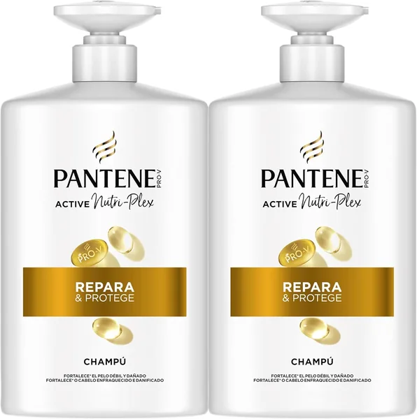 Champú Pantene Pro-V Repara y Protege 2x1000ML, Dispensador, Para Cabello Seco y Dañado. Limpia y Protege el Cabello. 38% de Descuento
