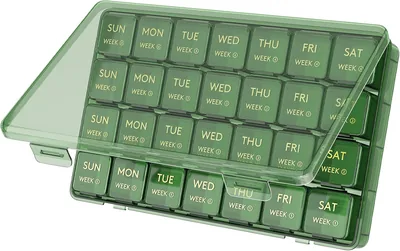 Lifewit Monthly Pill Organiser - 28 Day Green