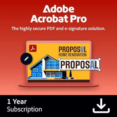 Adobe Acrobat Pro - 1 Year Subscription