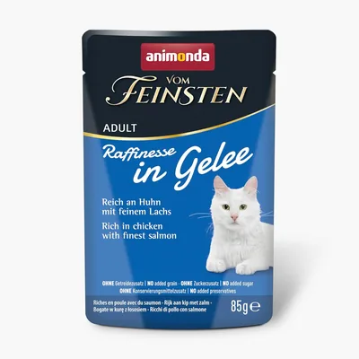 Animonda Vom Feinsten Adult Raffinesse Katensvoer in Gel met Kip en Zalm (24 x 85 g)