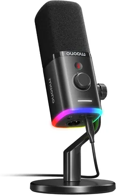 MAONO XLR USB Micrófono RGB para Gamer, Micrófono Dinámico con Software para Streaming y Grabación de Voz