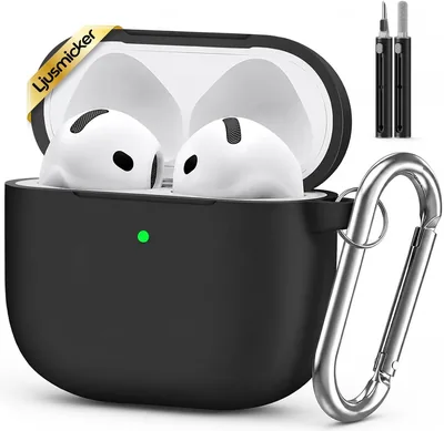 Ljusmicker AirPods 5/4 Case - Black Silicone Cover