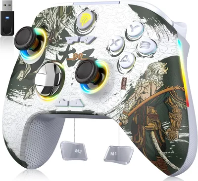 EasySMX X15 Controller sans fil pour PC avec 7 Leds RVB, Contrôleur Bluetooth avec Joystick Hall