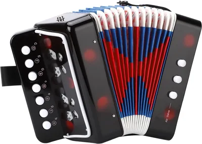 SSX-KJ Mini Acordeón, Botones de Control de 10 Teclas | Ligero y Respetuoso con el Medio Ambiente, Mini Acordeón Infantil