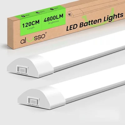 Alusso LED Leuchtstreifen, 2er-Set, 120 cm, 40 W, 4800 lm, farbwechselnd