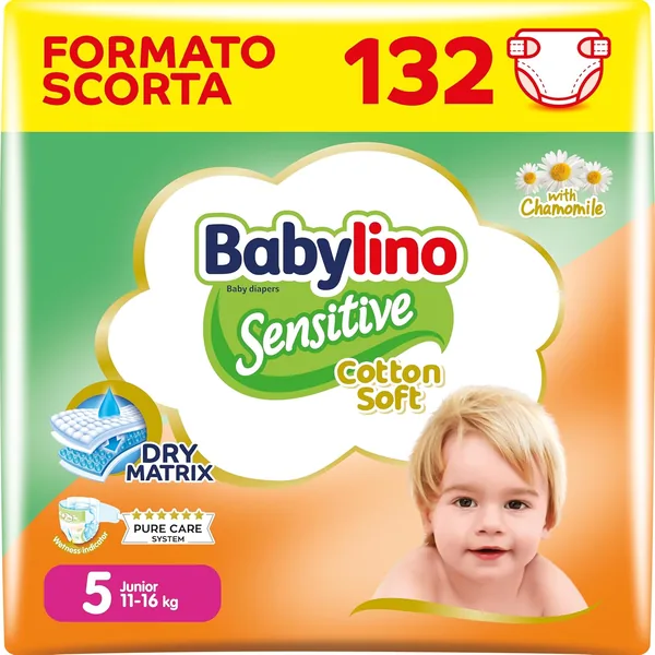 Babylino Sensitive Cotton Soft Nappies Size 5