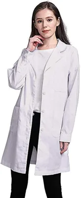 Blouse de laboratoire NAJZYBA Blanche - Chimie Lycee Coton Médicale à manches longues