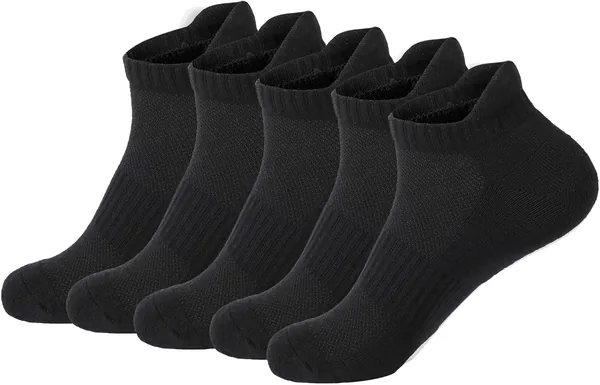 Infino Men's Cotton Socks - Lined, Moisture Wicking, Odor Proof, Athletic Ankle Socks for Men, 3 Pack Classic Colors (Black, White, Grey)