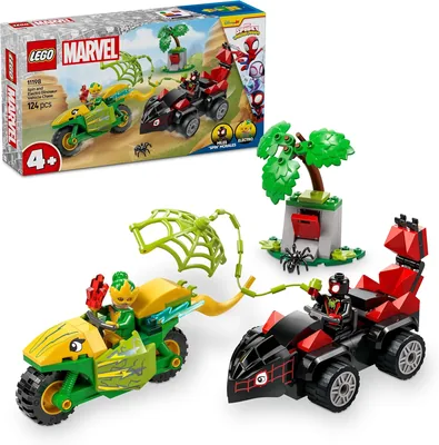 LEGO Marvel: Pościg Spina za Electro w dinopojeździe 11198 | Zabawka dla fanów Spidey i Super-Bohaterów, łatwe budowanie, idealny prezent