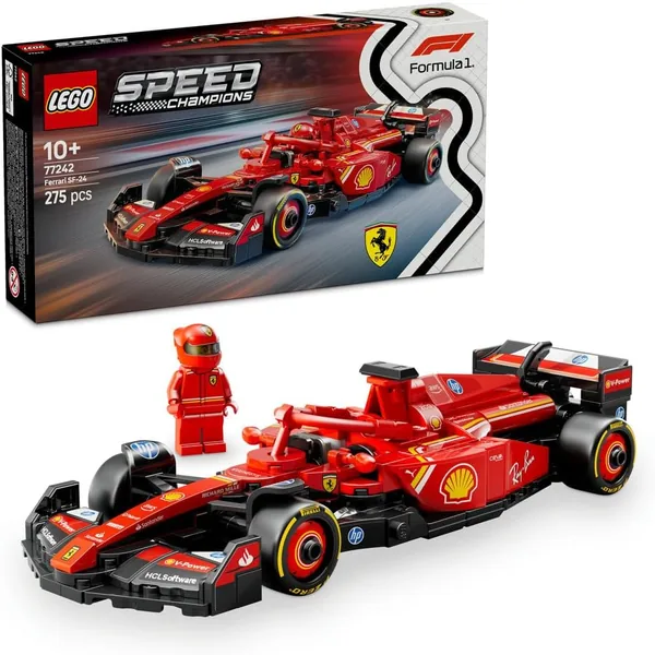 LEGO Speed Champions Ferrari SF-24 F1 Racing Car - Model Car Set with Driver