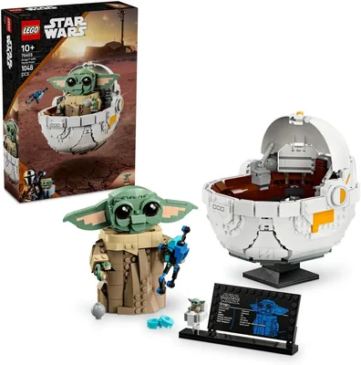 LEGO Star Wars Grogu z wózkiem 75403 | Figurka kolekcjonerska, zabawka dla 10-latków, prezent dla dzieci, klocki dla fanów Star Wars