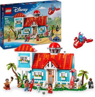 LEGO Disney Lilo & Stitch Strandhuis - Bouwpakket met 6 Dakterras met Sterrenkijker, Ruimteschip en 5 Minifiguren (30% Korting)