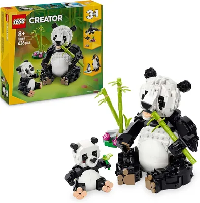 LEGO Creator Wild Animals: Panda Familie - Creatief Speelgoed dat zich verandert in Pinguïn of Killerwal Figuren - Ideale Cadeau
