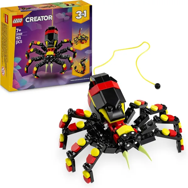 LEGO Creator 3in1 Djur: Överraskande Spindatspel, Byt till Skorpion eller Slang, Byggnadsset för Barn, Geschenk