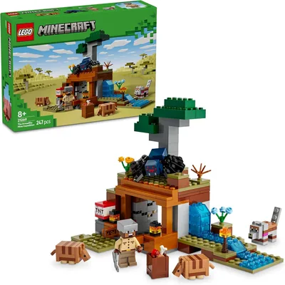 LEGO Minecraft Wyprawa do pancernikowej kopalni 21269 | Zestaw Minecraft, Zestaw ze Zwierzętami, Prezent dla Fana Minecrafta