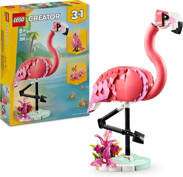 LEGO Creator 3in1 Wild Animals: Pink Flamingo - Cockatoo of Axolotl - 20% Korting