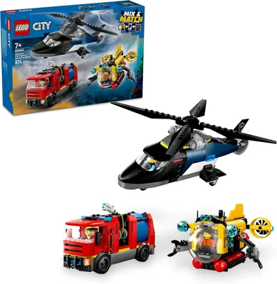 LEGO City Helicopter Fire Engine & Submarine Remix 60462 - Save 24% Off