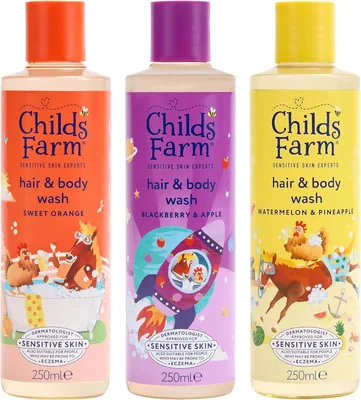 Childs Farm Hair & Body Wash Bundle | Sweet Orange, Blackberry & Apple, Watermelon & Pineapple (3x 250ml)