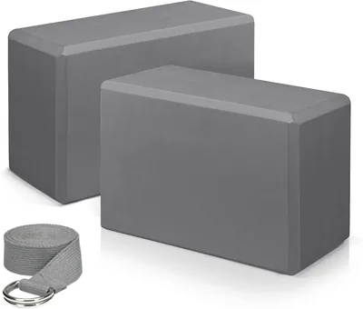 Bloques de Yoga EVA, Bloques Suaves y Antideslizantes con Correa, Ideal para Profundizar Posturas