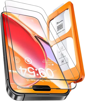 iPhone 16 Pro用 スクリーンプロテクター TOCOL 2パック [インスタール簡単] [自動ホコリ除去] [HDクリア] 9H+硬度