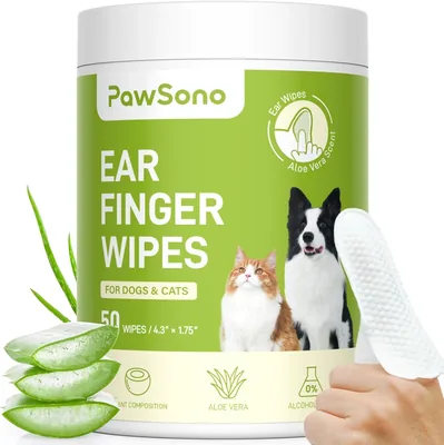 Dog Ear Finger Wipes for Cats & Dogs Best Deal