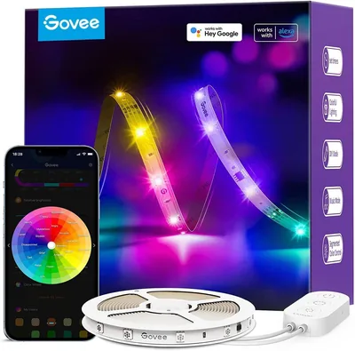 Govee LED-Streifen 5 m, Smart RGBIC LED-Lichterkette mit Alexa | Kompatibel mit Google Assistant, Smart App mit Musiksteuerung