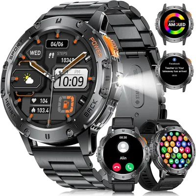 LIGE Smart Watch Men Flashlight Fitness Tracker