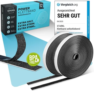 Tape Selbstklebend Extra Stark - BPA-frei - Selbstklebeband Schwarz - Band Breit - Selbstklebend auf beiden Seiten - Gurt
