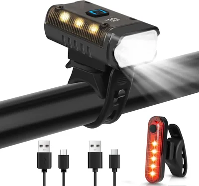Ainiv Oświetlenie Rowerowe - Potężne Oświetlenie Przednie z Ładowaniem USB i Wyświetlaczem, Najlepsza Oferta