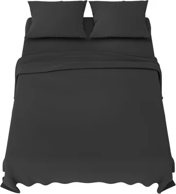 Dreamzie Draps de Lit 140 x 190/200 cm - Ensemble de 4 Pièces en Microfibre Douce - Housse de Matelas 140 x 190/200 cm - Drap Plat