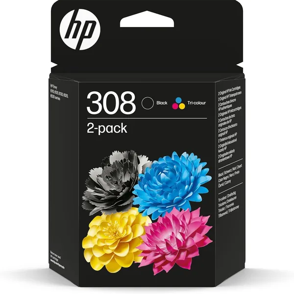 HP 308 Black/Tri-color Original Ink Cartridge Combo
