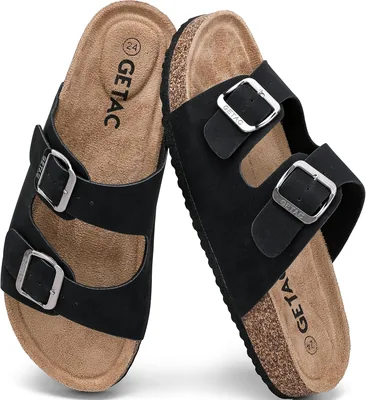 Sandalias GETAC CHANCLAS MUJER con Plantilla de Corcho y Suela Antiderrapante