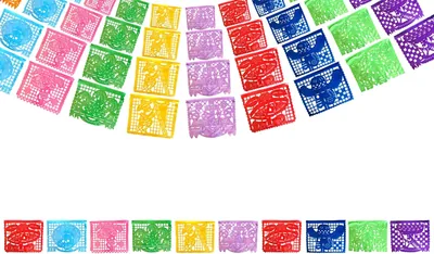 CIR ARTESANIAS - Papel picado en plástico Día de Muertos guirnaldas de plástico picado | Kit 10 tiras. 50 metros. Con diseños