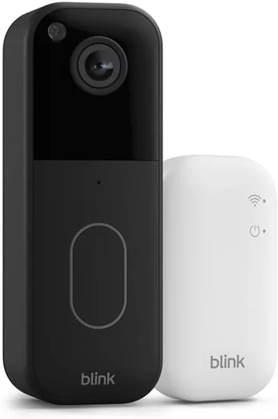 Sistema de videocámara de puerta Blink | Visión HD completa, batería de 2 años, instalación sencilla, IP65 | Funciona con Alexa | Módulo de sincronización
