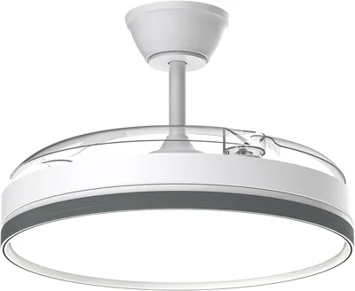 Airwit 106 cm Ventilateur Retractable Silencieux avec Lumière, 6 Vitesses et Télécommande, 3 Températures de Couleur pour Salon - Meilleures Affaires