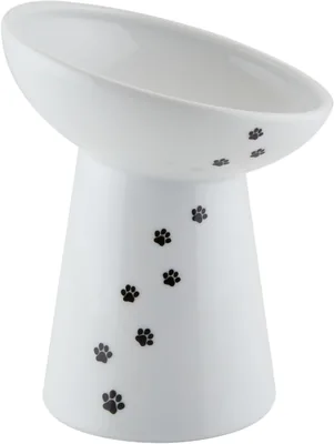 Cat Ichi Cat Food Bowl with Legs, White (Tall)