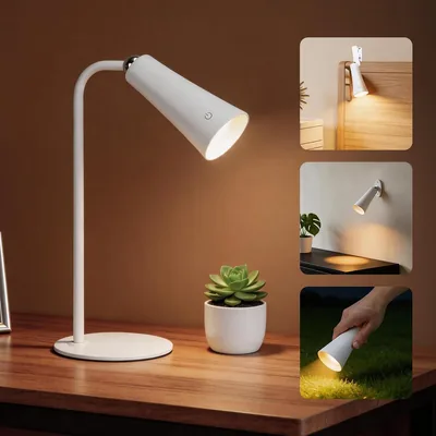 Lampa da scrivania Aigostar 4 in 1 con LED magnetici e regolazione a 360°, ricaricabile USB - Miglior Affare