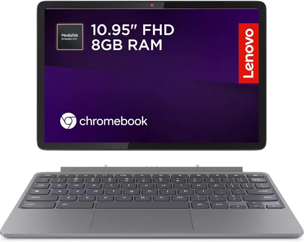 Lenovo IdeaPad Chromebook Duet (Luna Grey, 11 Inch FHD+ 1200p Laptop, MediaTek Kompanio 838, 8GB RAM, 128GB eMMC)
