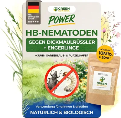 Green Guardia Power HB Nematoden gegen Schwarze Weevils & Gingerlings, 10 Millionen (20 m²), Biologischer Schädlingsbekämpfung, Umweltfreundlich