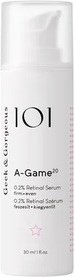 Geek & Gorgeous A-Game 20 High Power Serum med 0.2% Retin, Hälsa och Skönhet för Äldre, Trött Skin, Passar Alla Skintyper - 70% avrunkad
