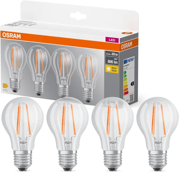 OSRAM LED BASE A60 - 4 BULBS VALUE PACK