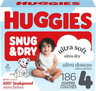 Huggies Snug & Dry Diapers Size 4 (186 Count) - 15% Off
