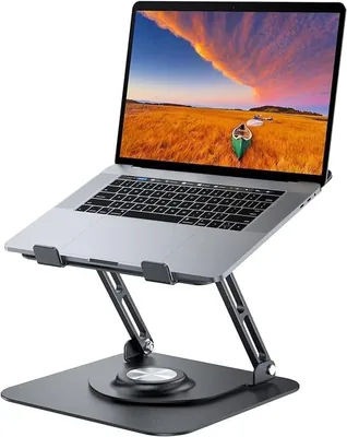 HappyDealsSA Laptop Stand 360° Rotation Black, Adjustable Desk Riser