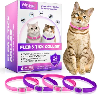 Chippeur pour chats, collier anti-puces, lot de 4 - Protège contre les larves et les œufs - Destruis et tue - Pour animaux, Effe