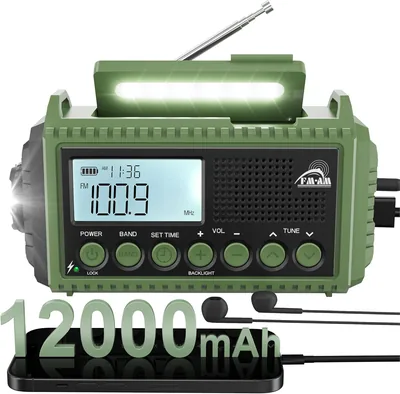 Emergency Radio with Crank & Solar Charger