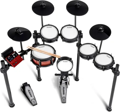 Alesis Nitro Pro XL Batería Electrónica | Tarola de 10" y Toms de 8" de Doble Zona, Platillos de 10", 500+ Sonidos BFD, Bluetooth