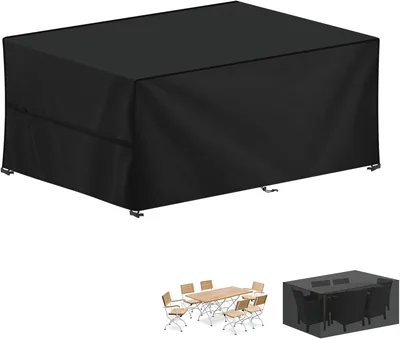 LAMUNI Trädgardsbordtyp 200x100x90 cm – Vattenskadad utomhusbordsladdning 420D Oxford Kläder