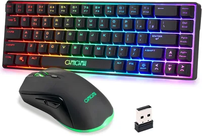 2000mAh Rechargeable Keyboard Mice - 68 Keys Waterproof