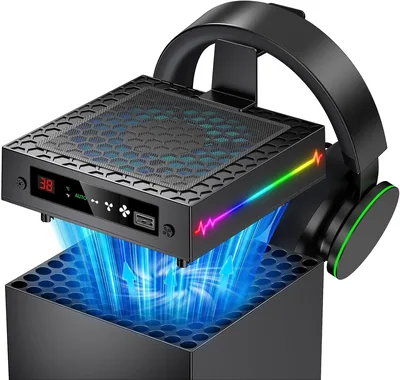 LED Display Auto Cooling Fan for Xbox Series X with 9 RGB Light Modes | Dust Cover, Cooling System A